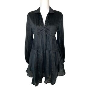 C/MEO Collective Black Mini Dress Cotton Linen Women Size 4